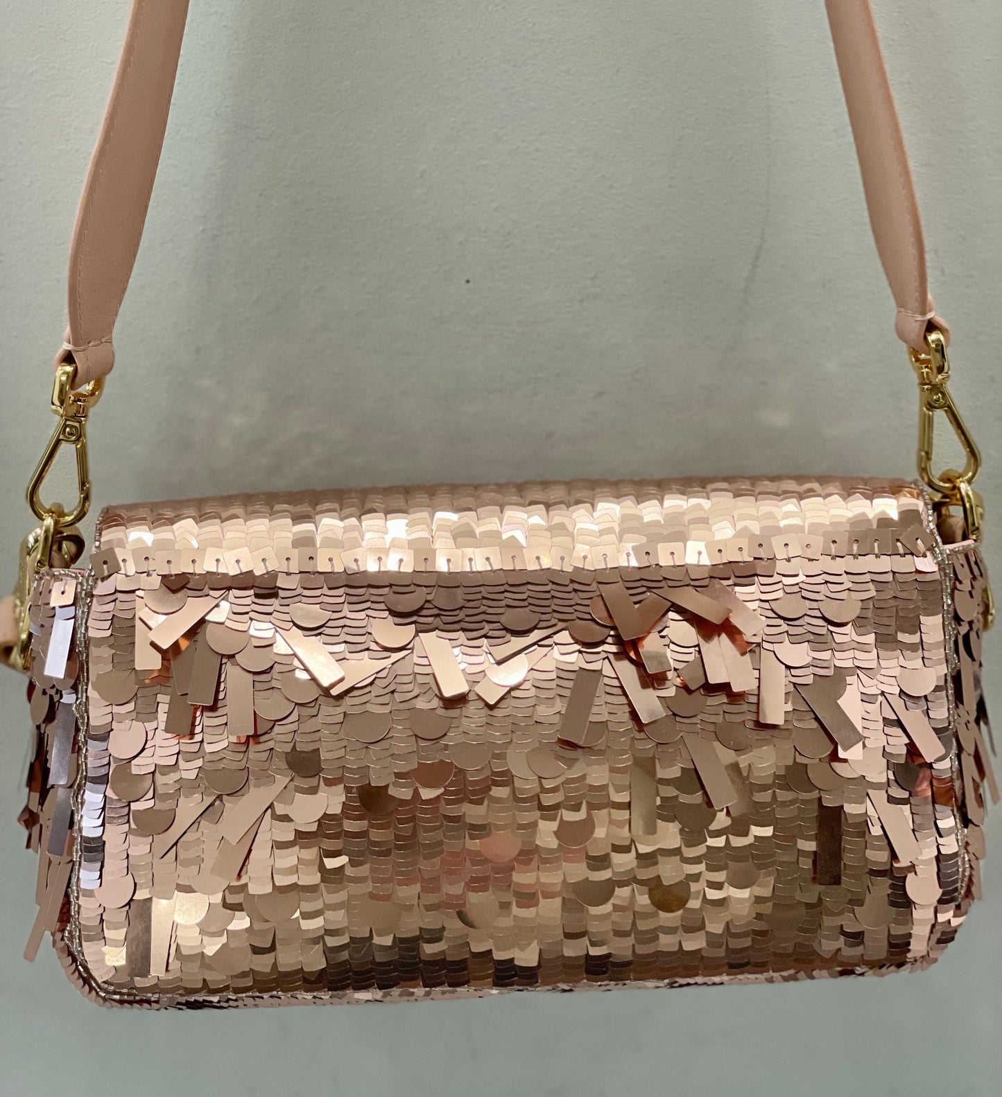 FENDI SEQUIN BAGUETTE SHOULDER BAG