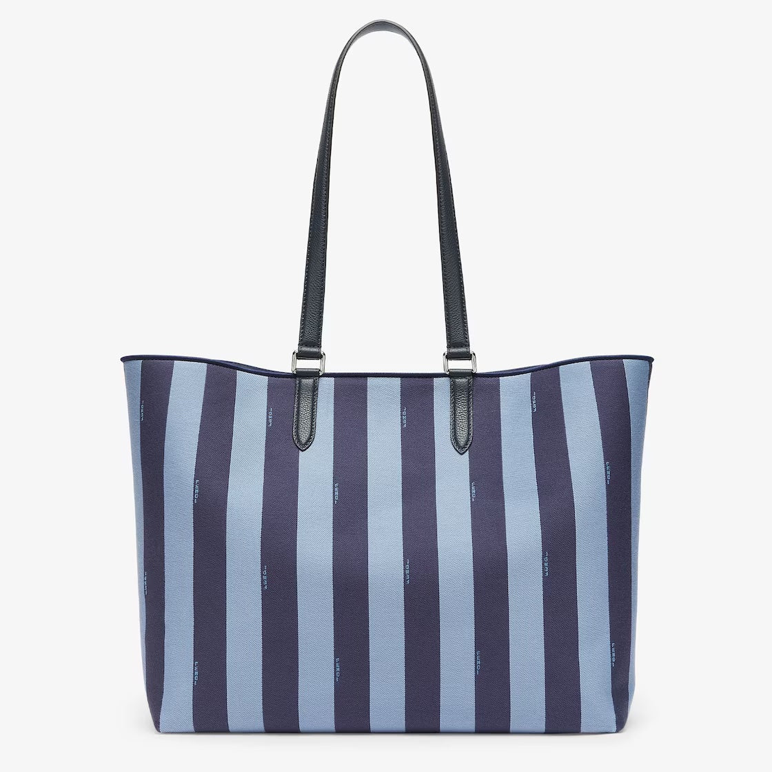 FENDI  BLUE PEQUIN JACQUARD SIGNATURE SHOPPER TOTE BAG