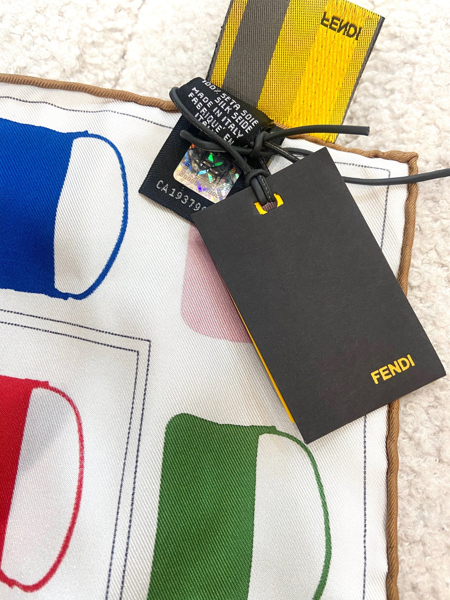 FENDI BAG PRINT SILK SCARF IN MULTICOLOR