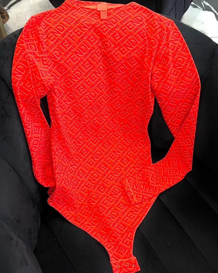 FENDI X SKIMS LONG SLEEVS BODYSUIT