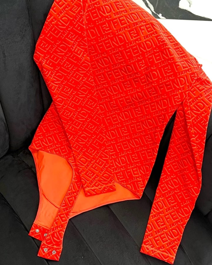 FENDI X SKIMS LONG SLEEVS BODYSUIT