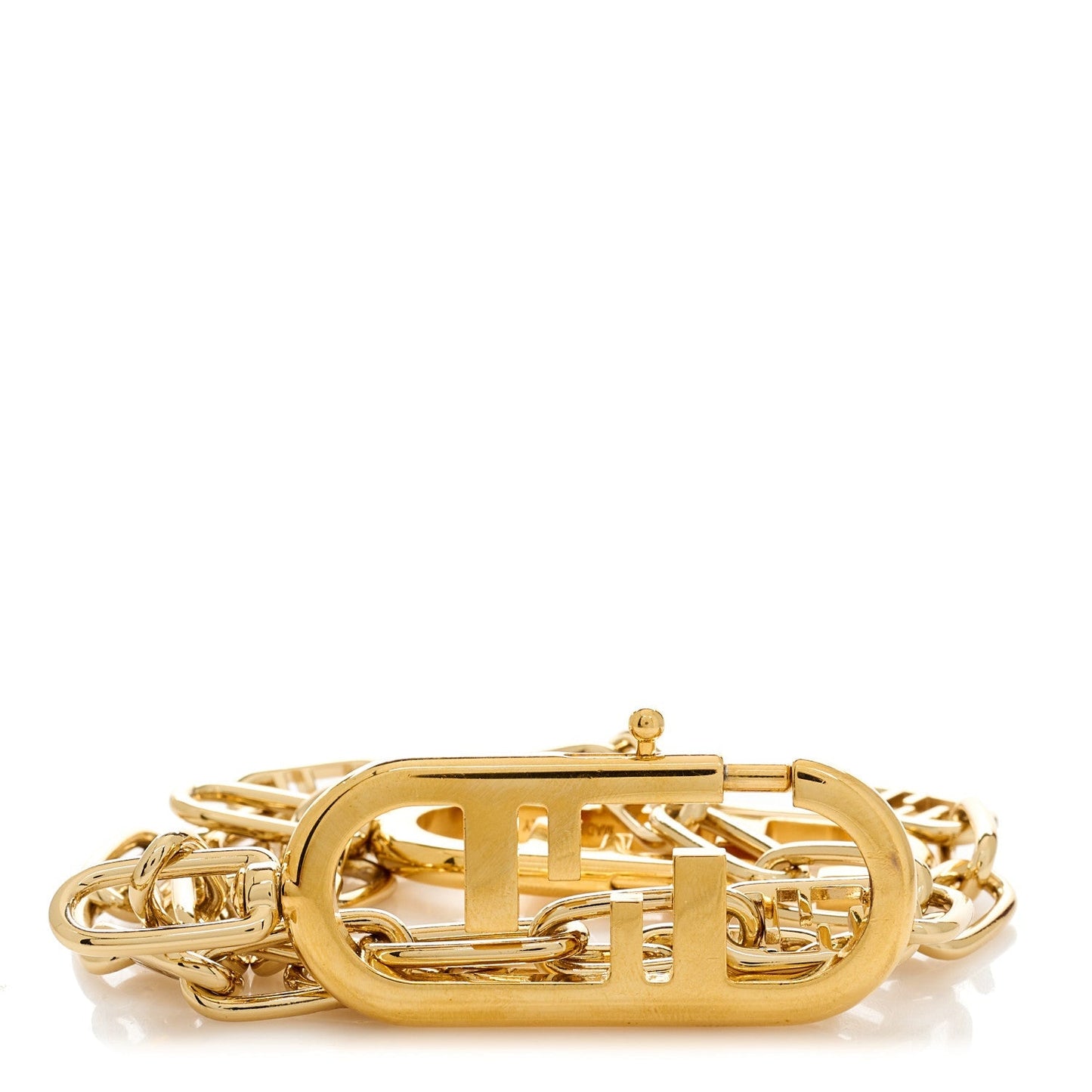 FENDI TIMELESS GOLD COLORED METAL CHAIN SHOULDER STRAP