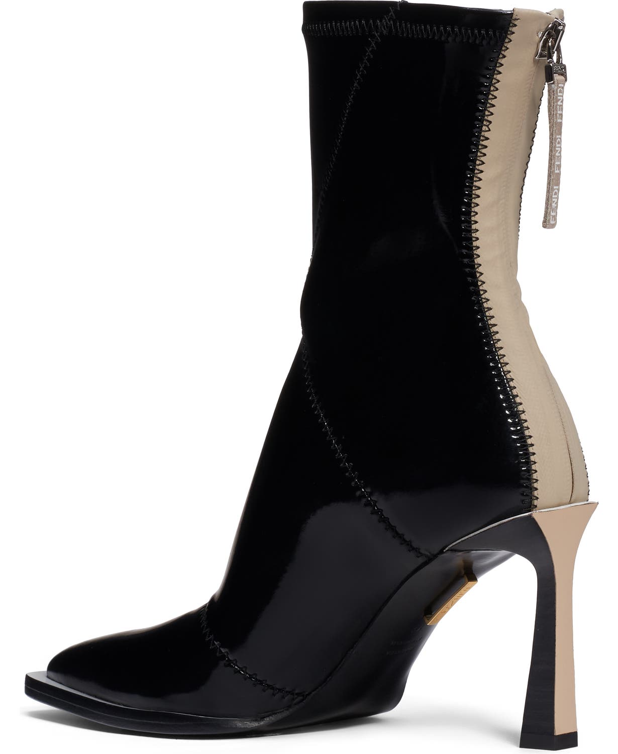 FENDI FENDI TRONCHETTO VERNICE TECNICA BOOTS