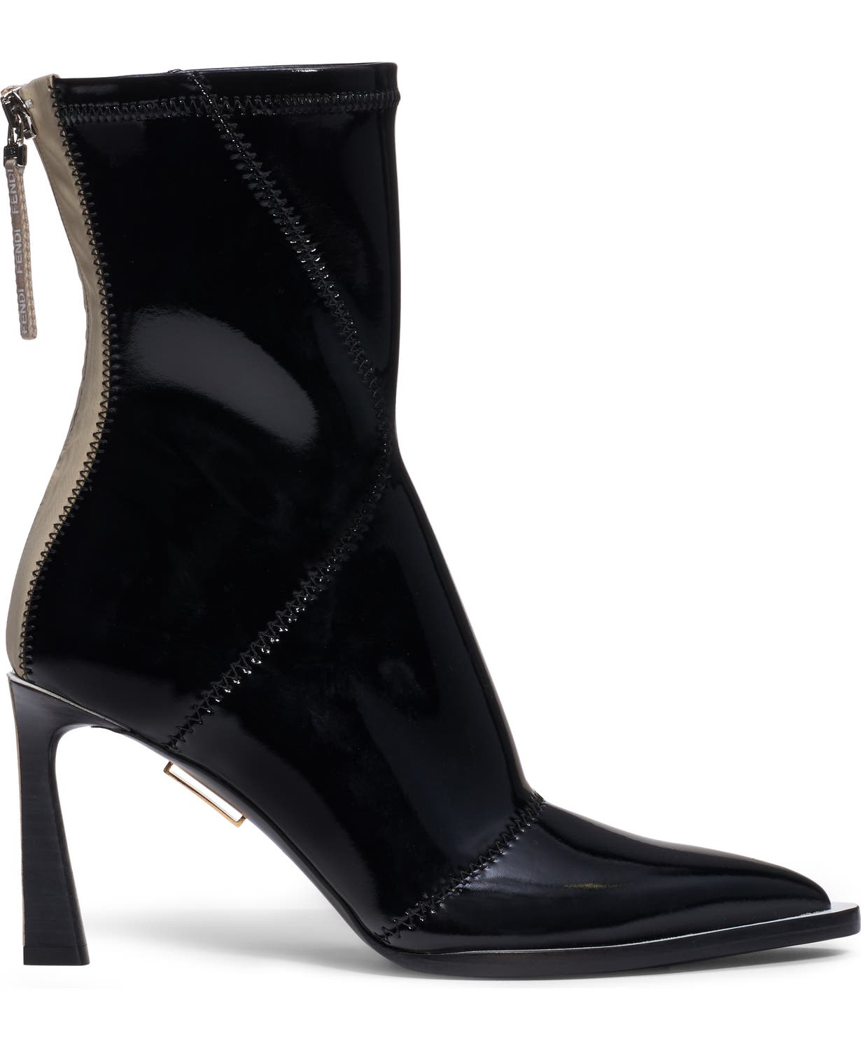 FENDI FENDI TRONCHETTO VERNICE TECNICA BOOTS