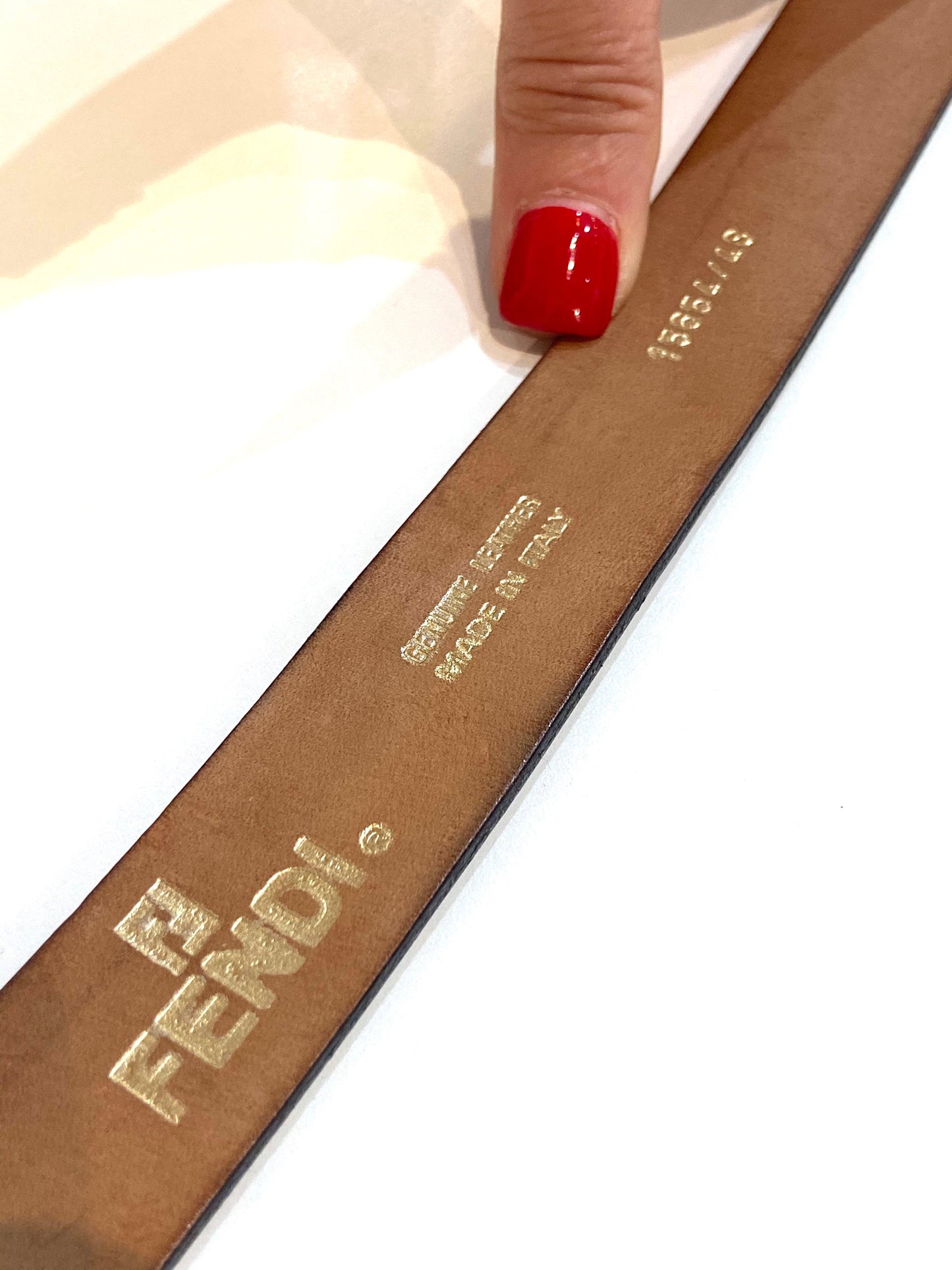FENDI VINTAGE FF BUCKLE LEATHER BELT