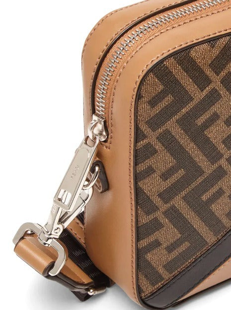 FENDI VITELLO FF 1974 DIAGONAL BI-COLOR CAMERA BAG