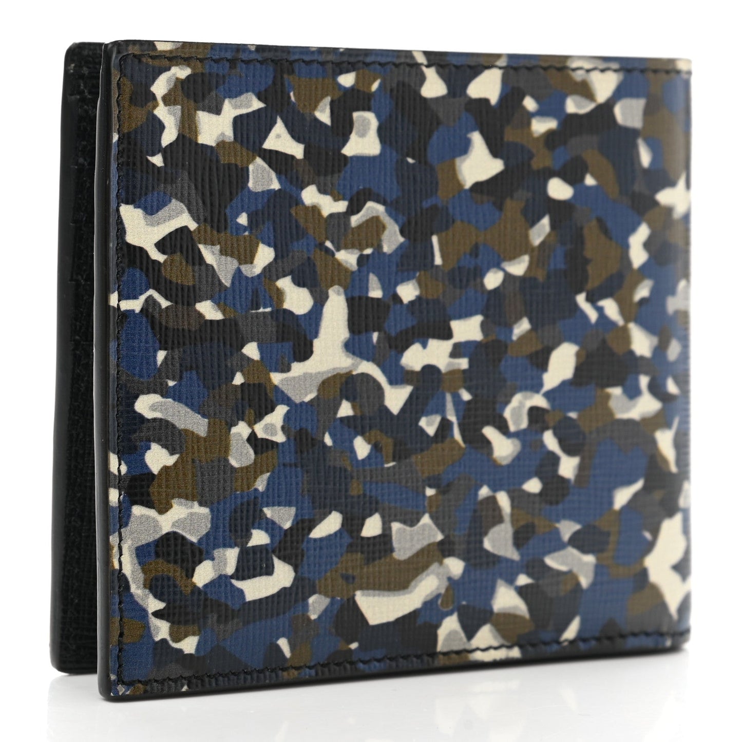 FENDI VITELLO ELITE GRANITE MONSTER EYES BI-FOLD WALLET