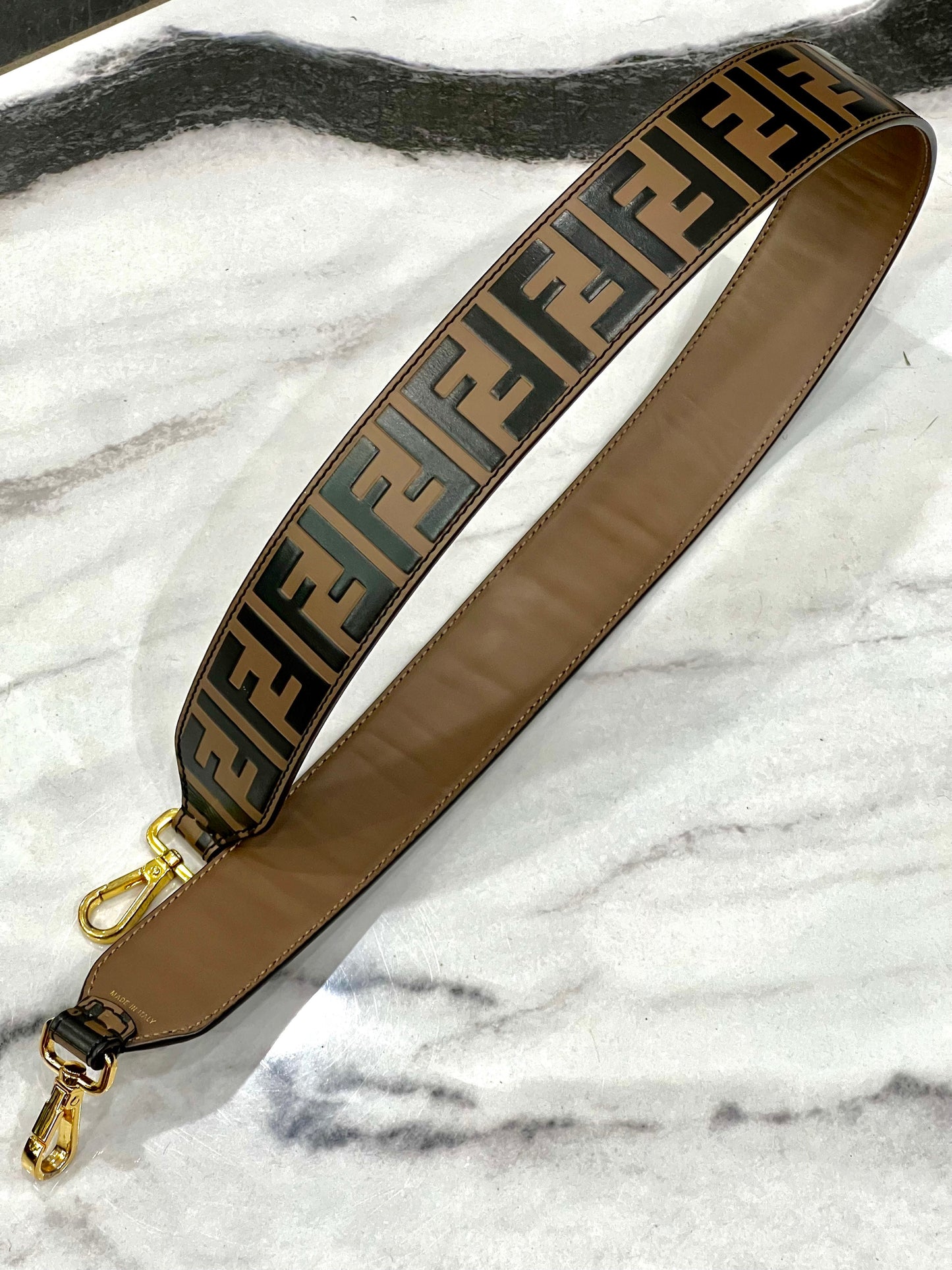 FENDI VITELLO ZUCCA FF BAG STRAP