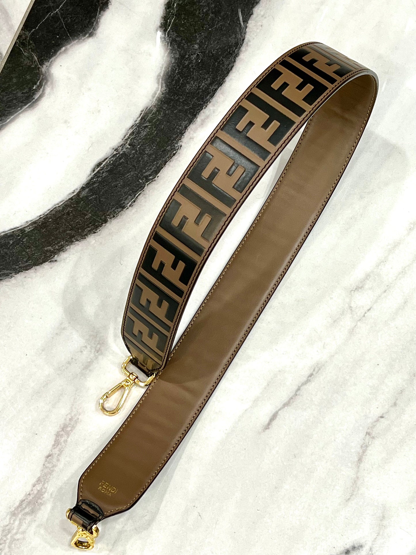 FENDI VITELLO ZUCCA FF BAG STRAP