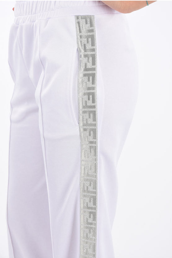 FENDI WIDE LEG FENDIRAMA JOGGERS WITH SIDE MONOGRAM BAND