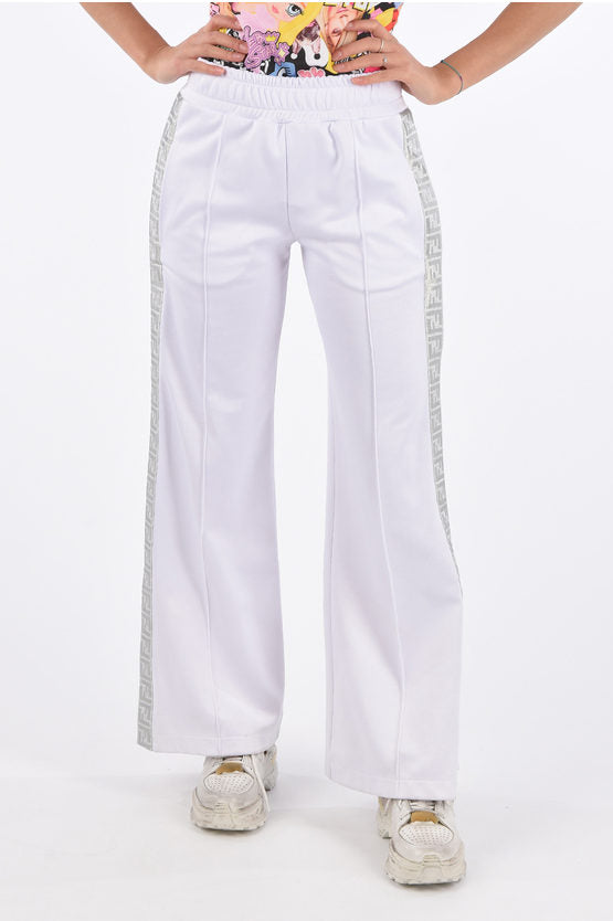 FENDI WIDE LEG FENDIRAMA JOGGERS WITH SIDE MONOGRAM BAND