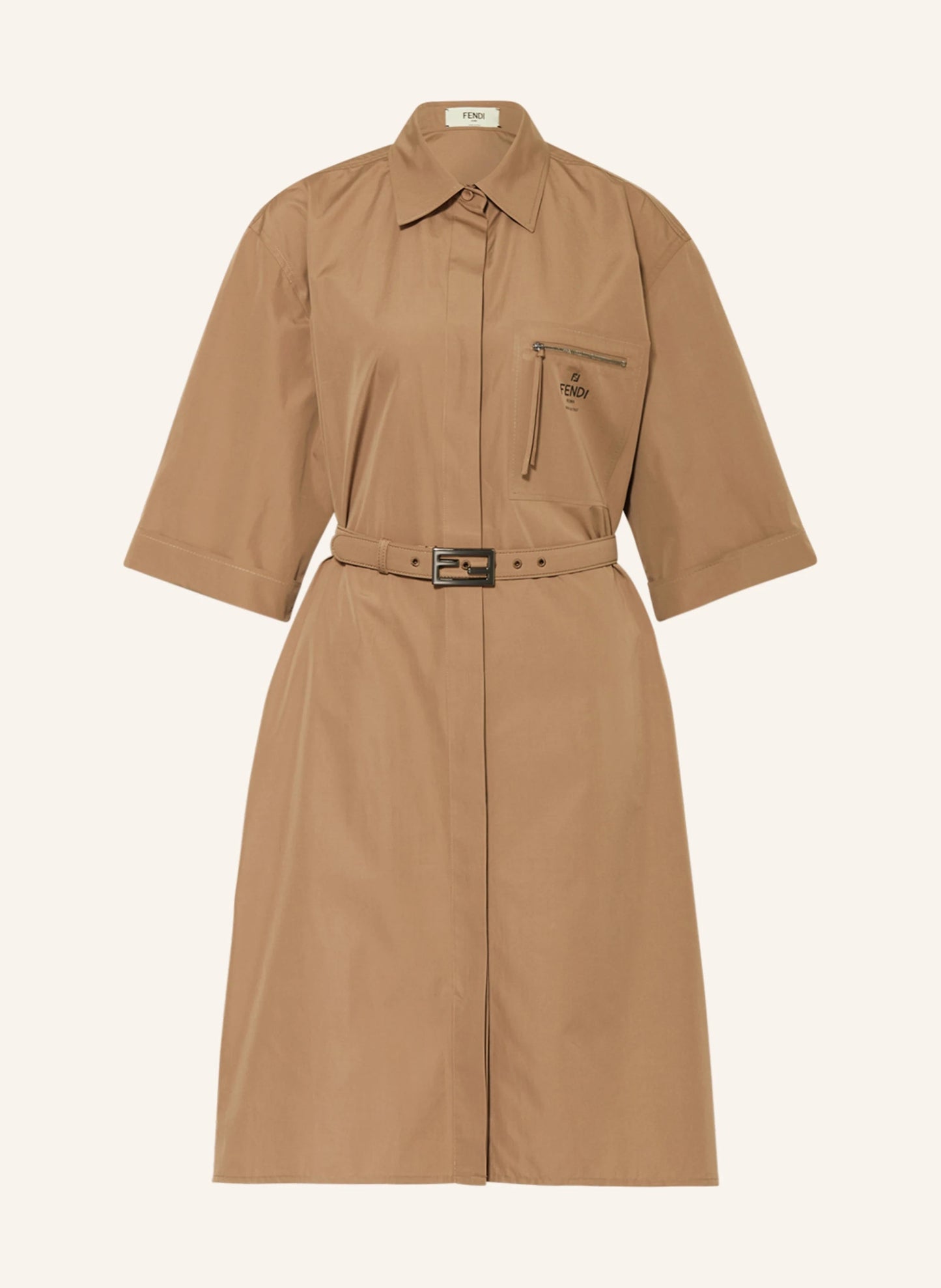 FENDI COTTON BELTED SHIRT DRESS