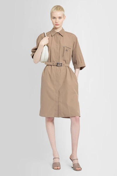 FENDI COTTON BELTED SHIRT DRESS