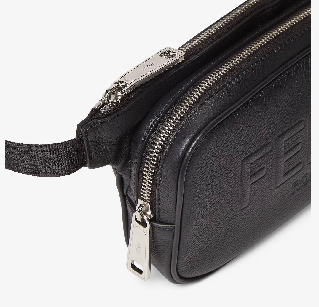 FENDI ROMA LOGO EMBOSSED LEATHER BELT BAG