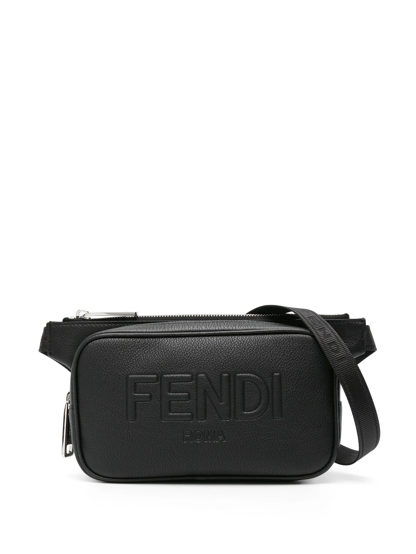 FENDI ROMA LOGO EMBOSSED LEATHER BELT BAG