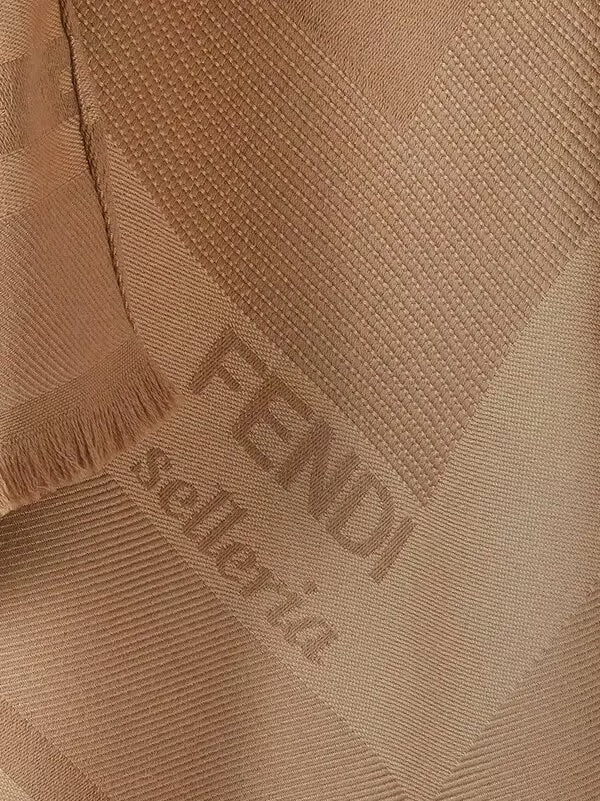 FENDI SELLERIA WOOL CASHMERE BLEND PONCHO