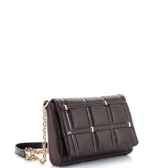 SALVATORE FERRAGAMO VARA QUILTED SOFT LEATHER CHAIN CROSSBODY BAG