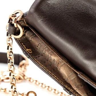 SALVATORE FERRAGAMO VARA QUILTED SOFT LEATHER CHAIN CROSSBODY BAG