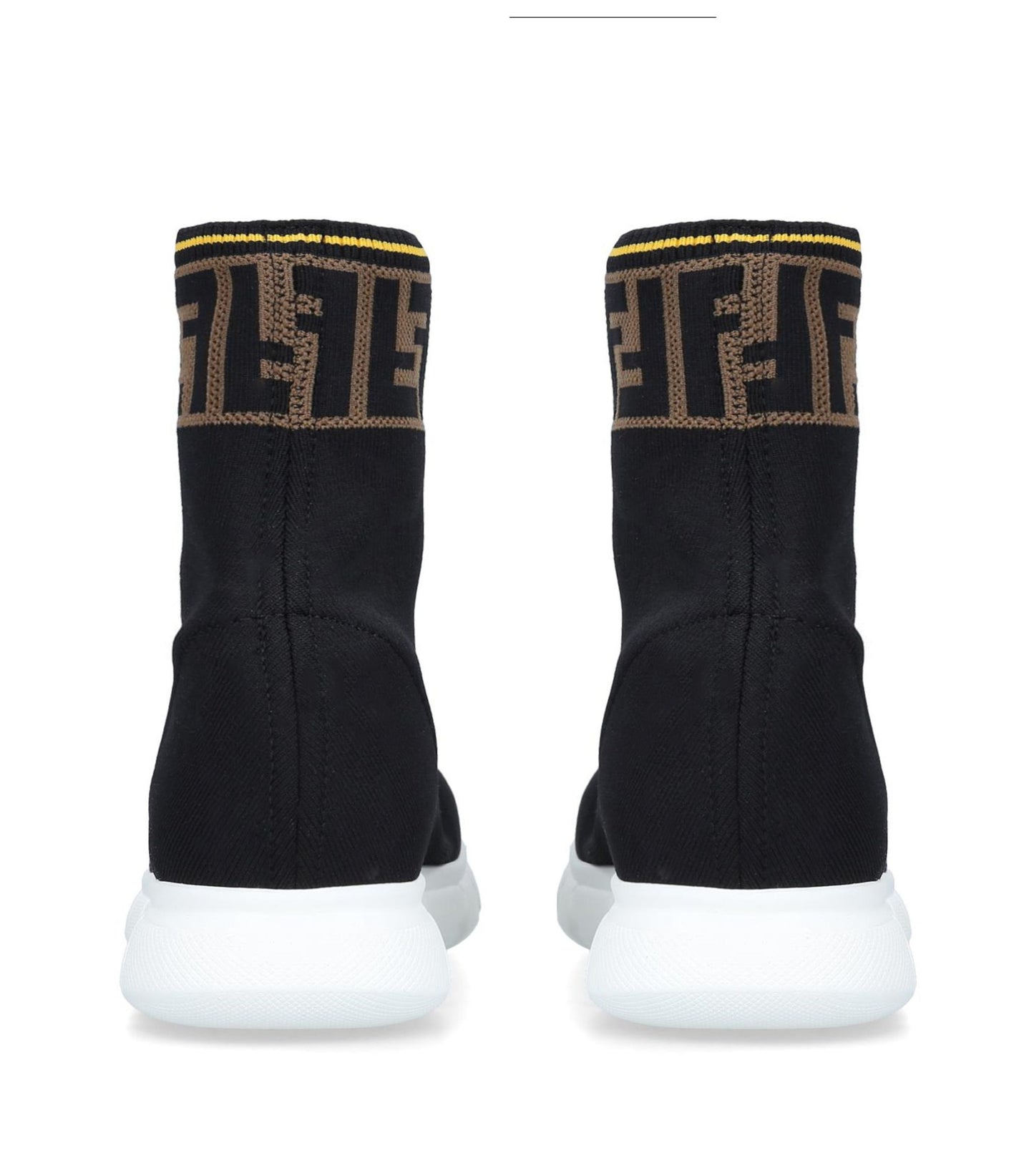 FENDI Stretch Knit Jacquard FF Mania High Top Sock Sneakers