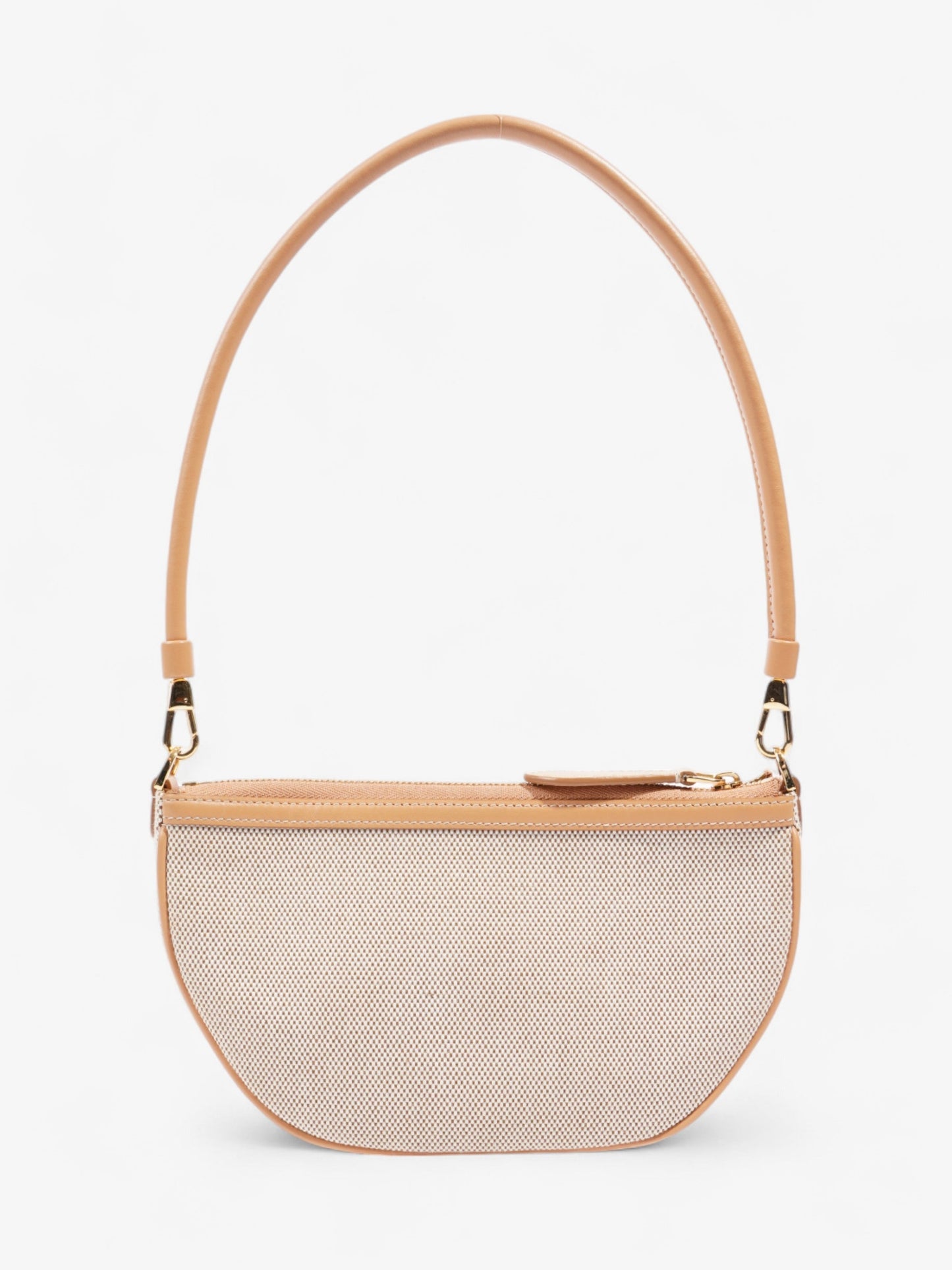 Burberry Olympia Logo Shoulder Bag Beige Cotton