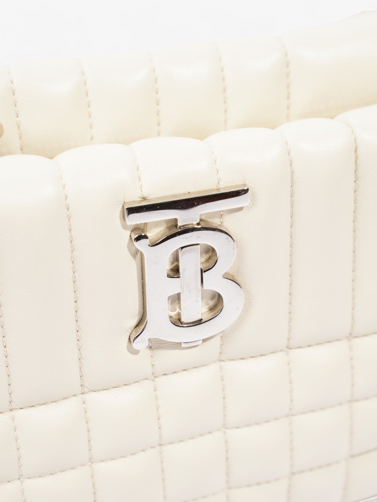 Burberry Quilted Lola Bag Pale Vanilla Lambskin Leather Small