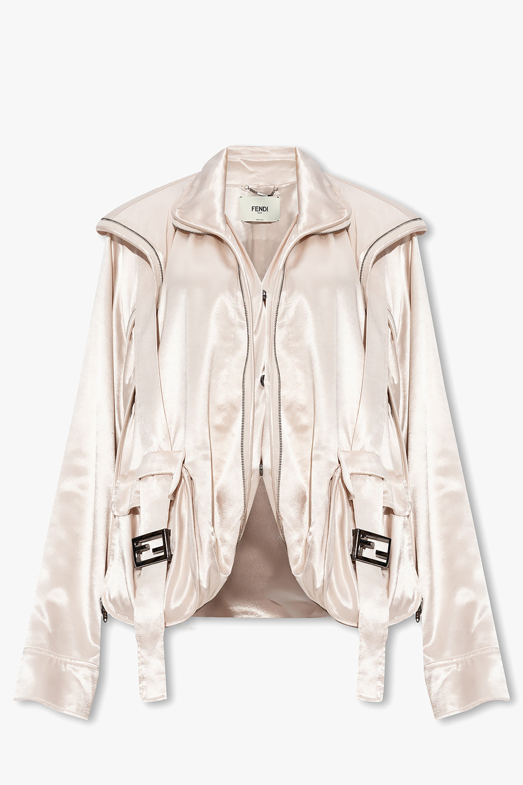 FENDI FF BUCKLE ZIPPED OVERSIZED JACKET
