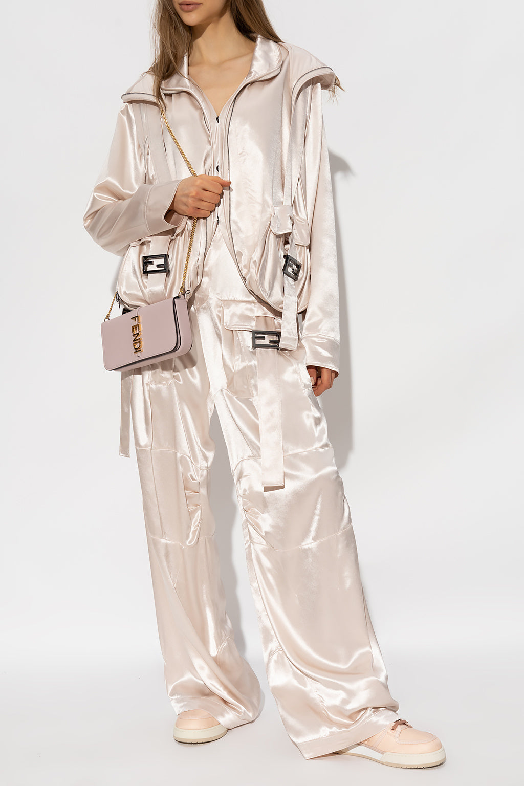 FENDI FF BUCKLE ZIPPED OVERSIZED JACKET