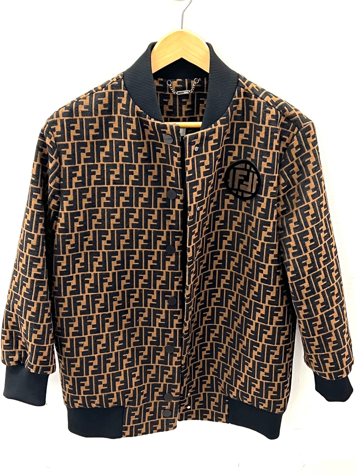FENDI FF LOGO VELVET JACKET