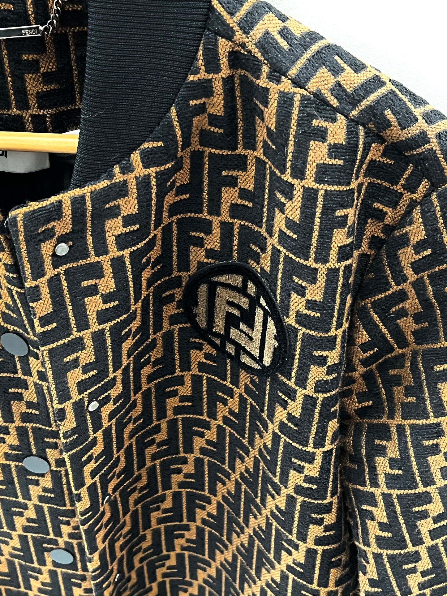 FENDI FF LOGO VELVET JACKET
