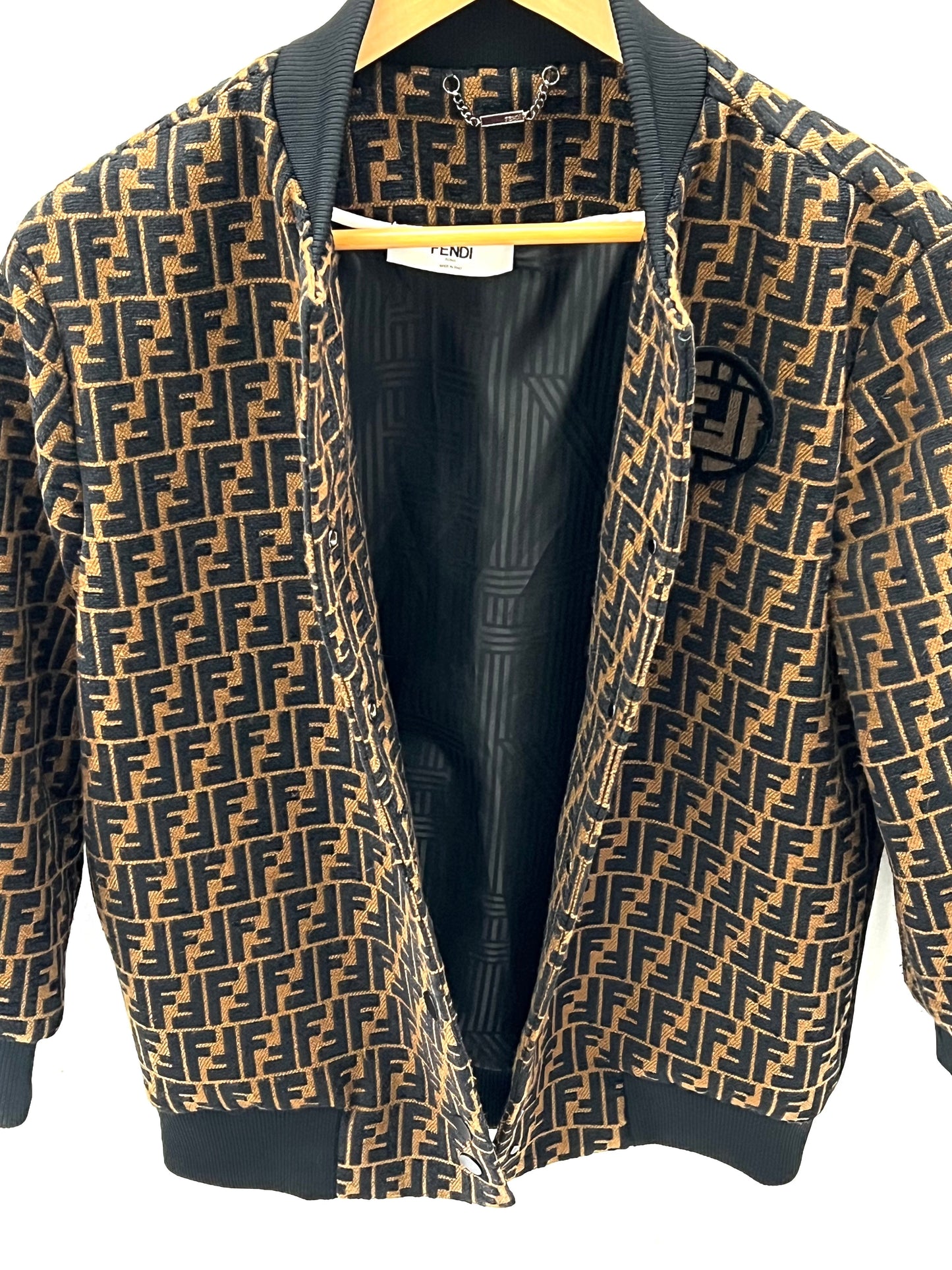 FENDI FF LOGO VELVET JACKET
