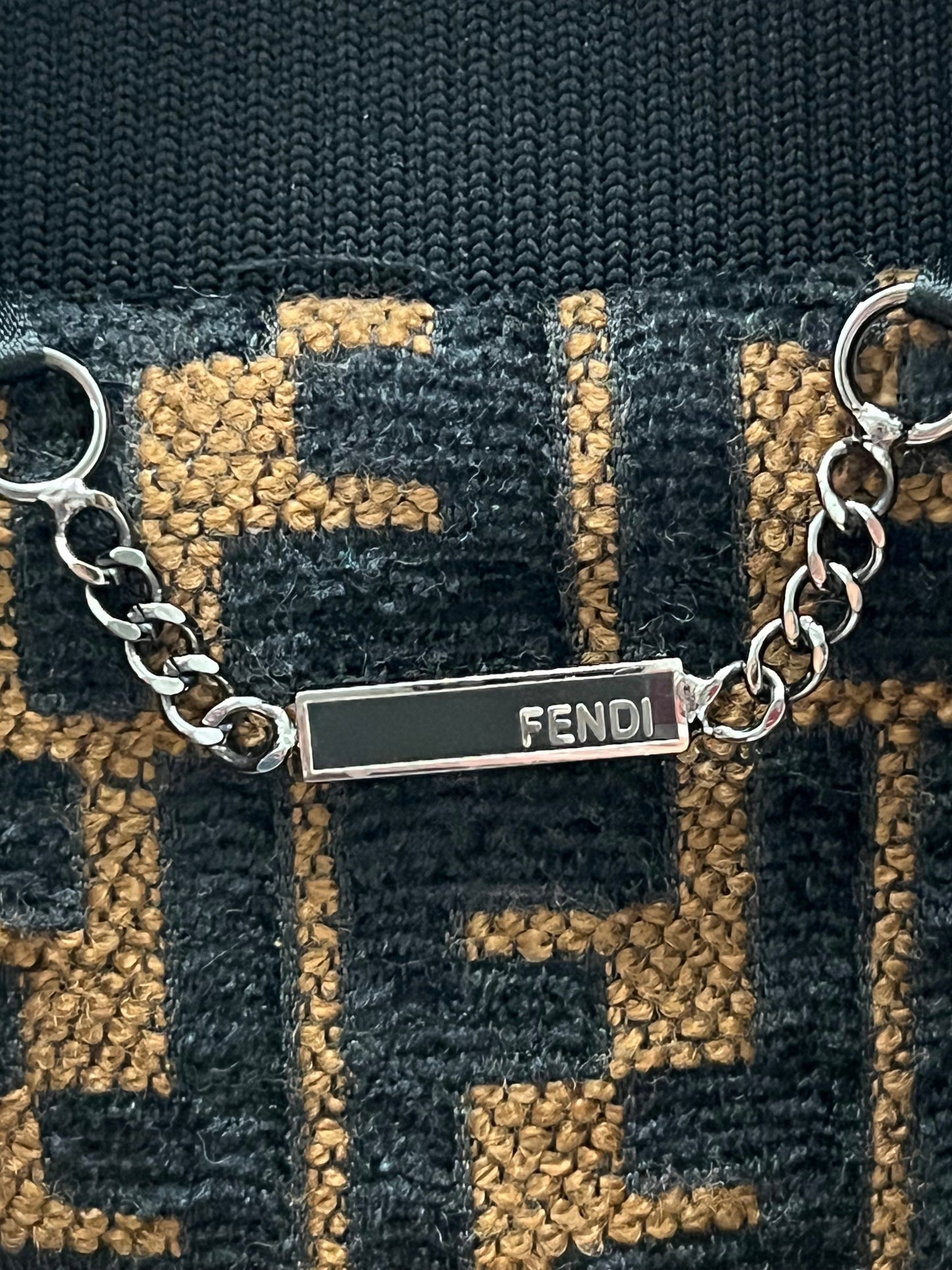 FENDI FF LOGO VELVET JACKET