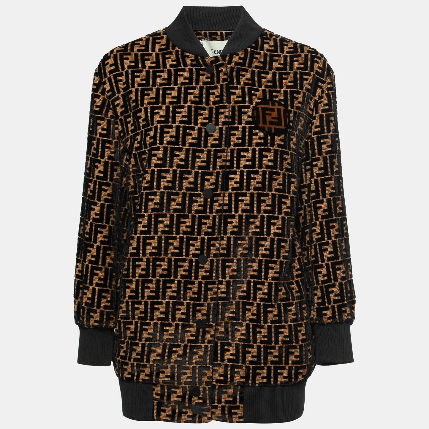 FENDI FF LOGO VELVET JACKET