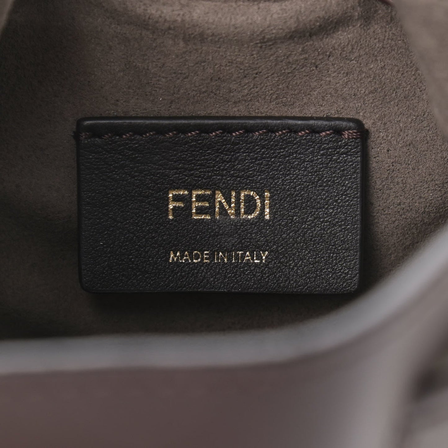 FENDI FF MINI SUEDE AND LEATHER MON TRÉSOR BUCKET BAG