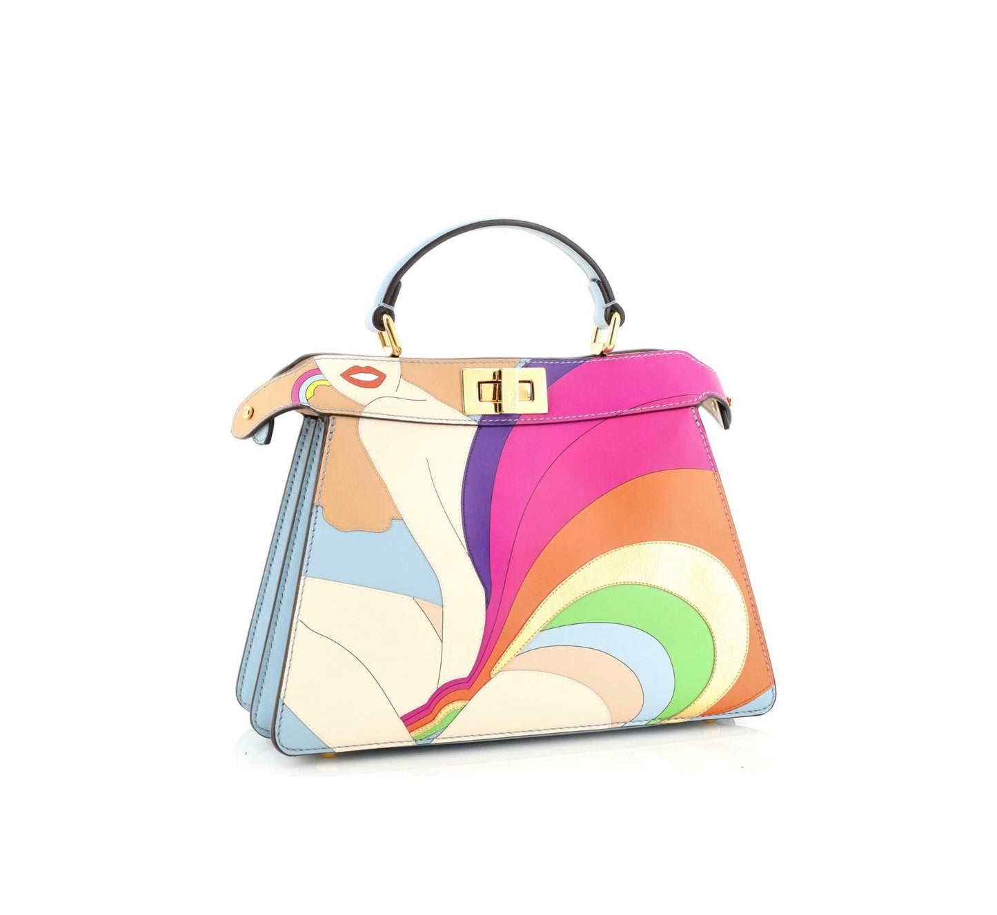 FENDI PEEKABOO ISeeU PRINTED LEATHER BAG