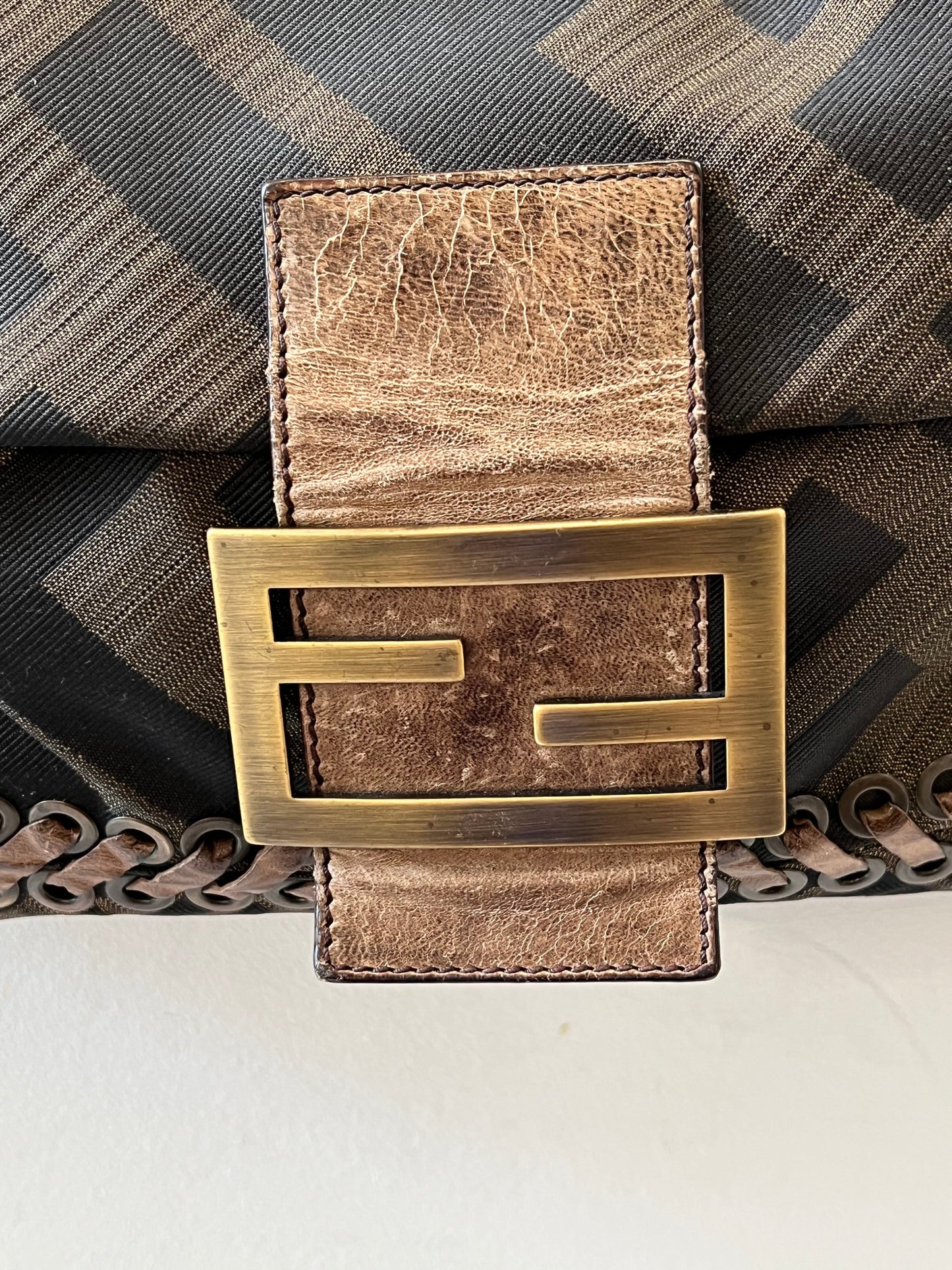 FENDI VINTAGE MAXI BAGUETTE SHOULDER BAG