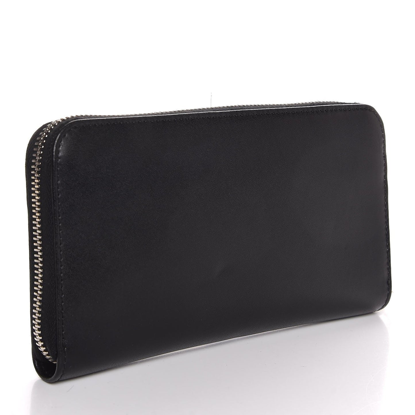 FENDI Vitello Liberty Studded Zip Around Wallet Black