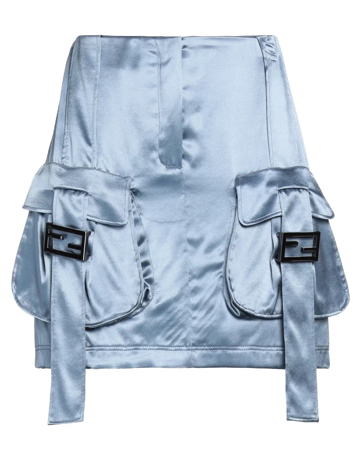 FENDI FF SATIN BUCKLE SKIRT