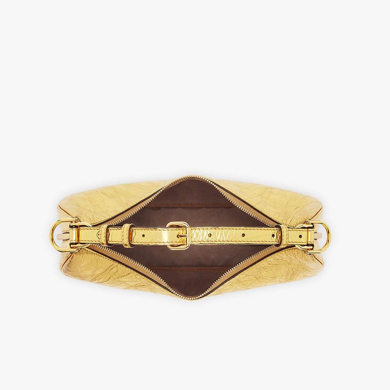 FENDI SMALL FENDIGRAPHY CALF GOLD HOBO BAG