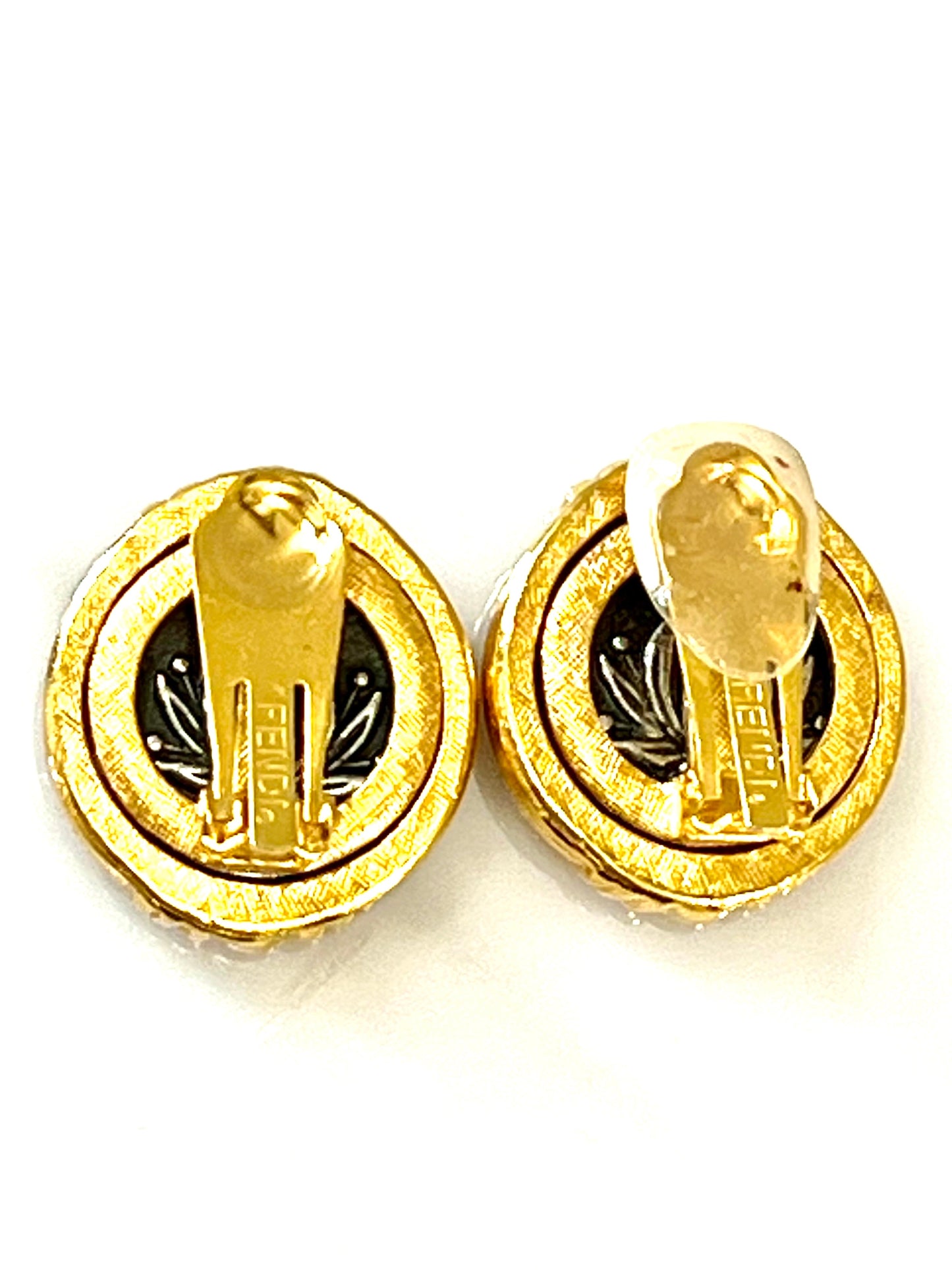 FENDI VINTAGE ROMAN COIN CLIP ON EARRINGS
