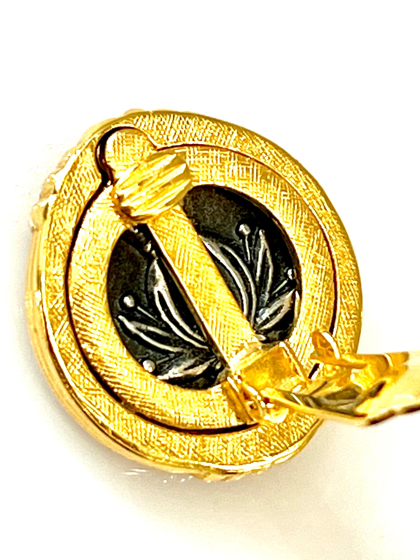 FENDI VINTAGE ROMAN COIN CLIP ON EARRINGS