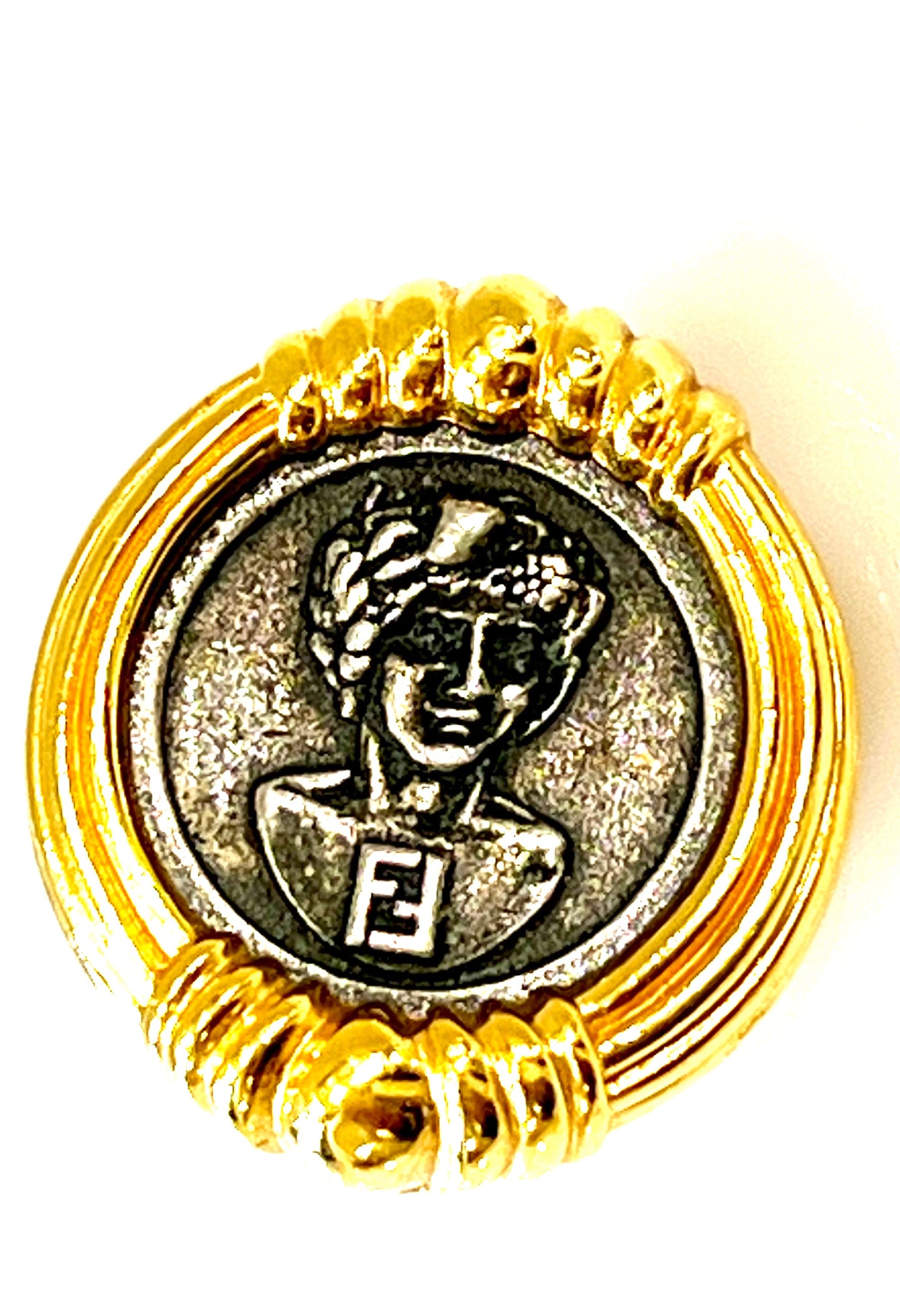 FENDI VINTAGE ROMAN COIN CLIP ON EARRINGS