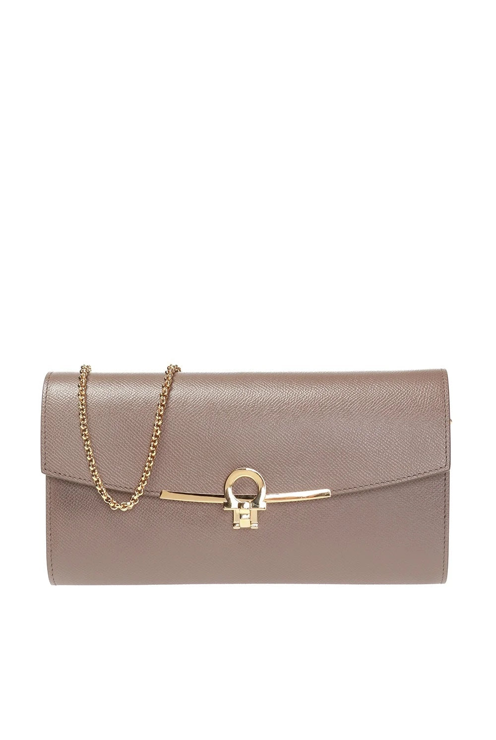 SALVATORE FERRAGAMO MINI GANCINI LEATHER CHAIN BAG
