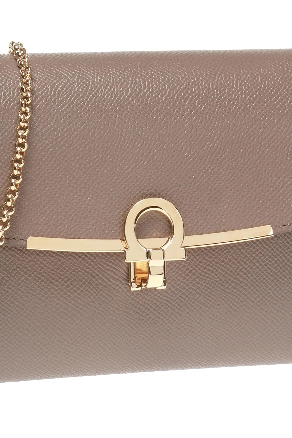 SALVATORE FERRAGAMO MINI GANCINI LEATHER CHAIN BAG