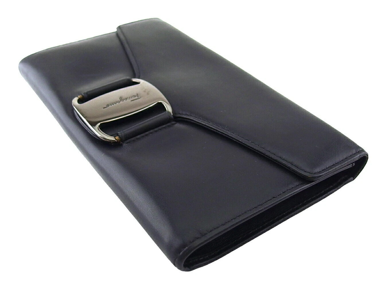 FERRAGAMO VARA CALFSKIN LEATHER LONG WALLET