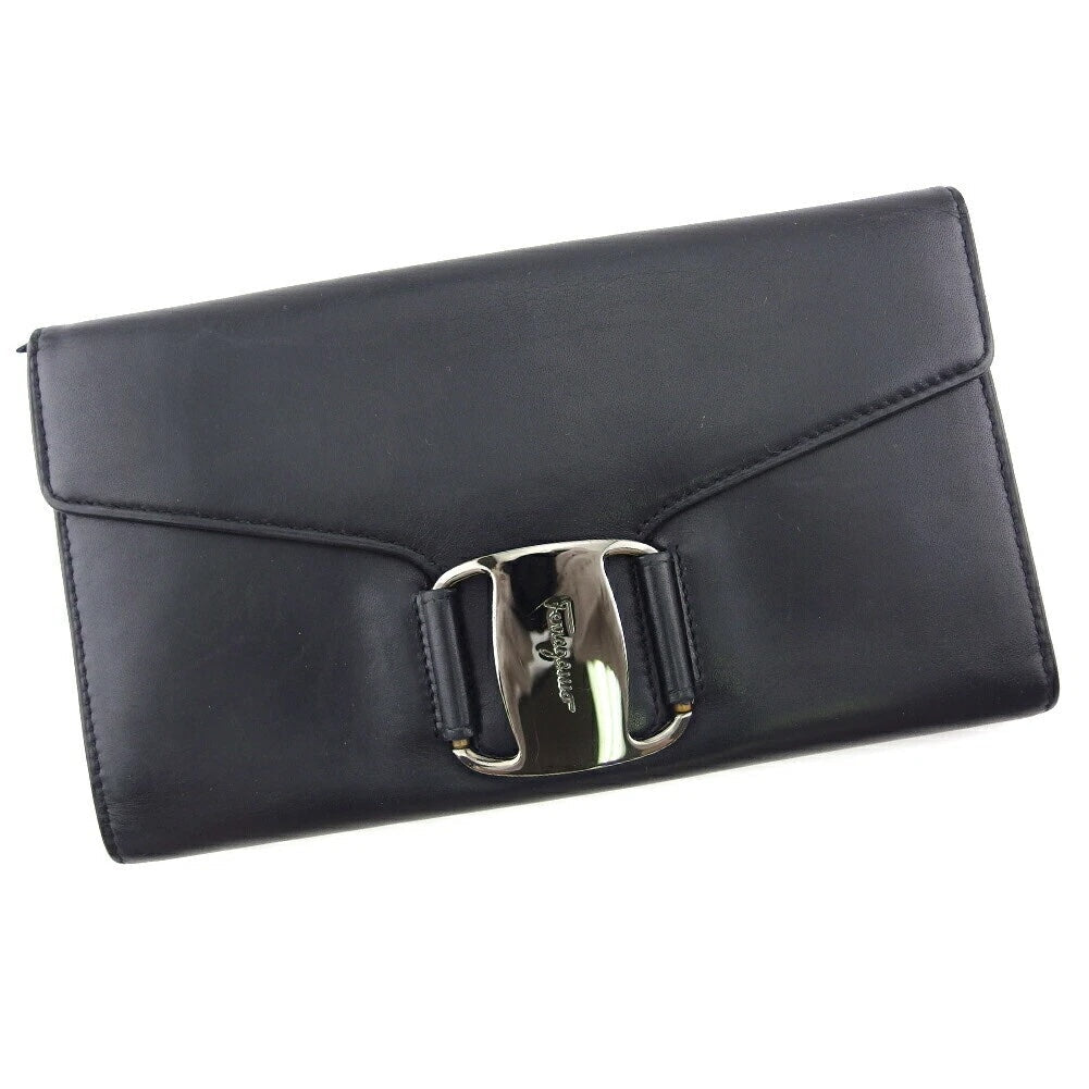FERRAGAMO VARA CALFSKIN LEATHER LONG WALLET