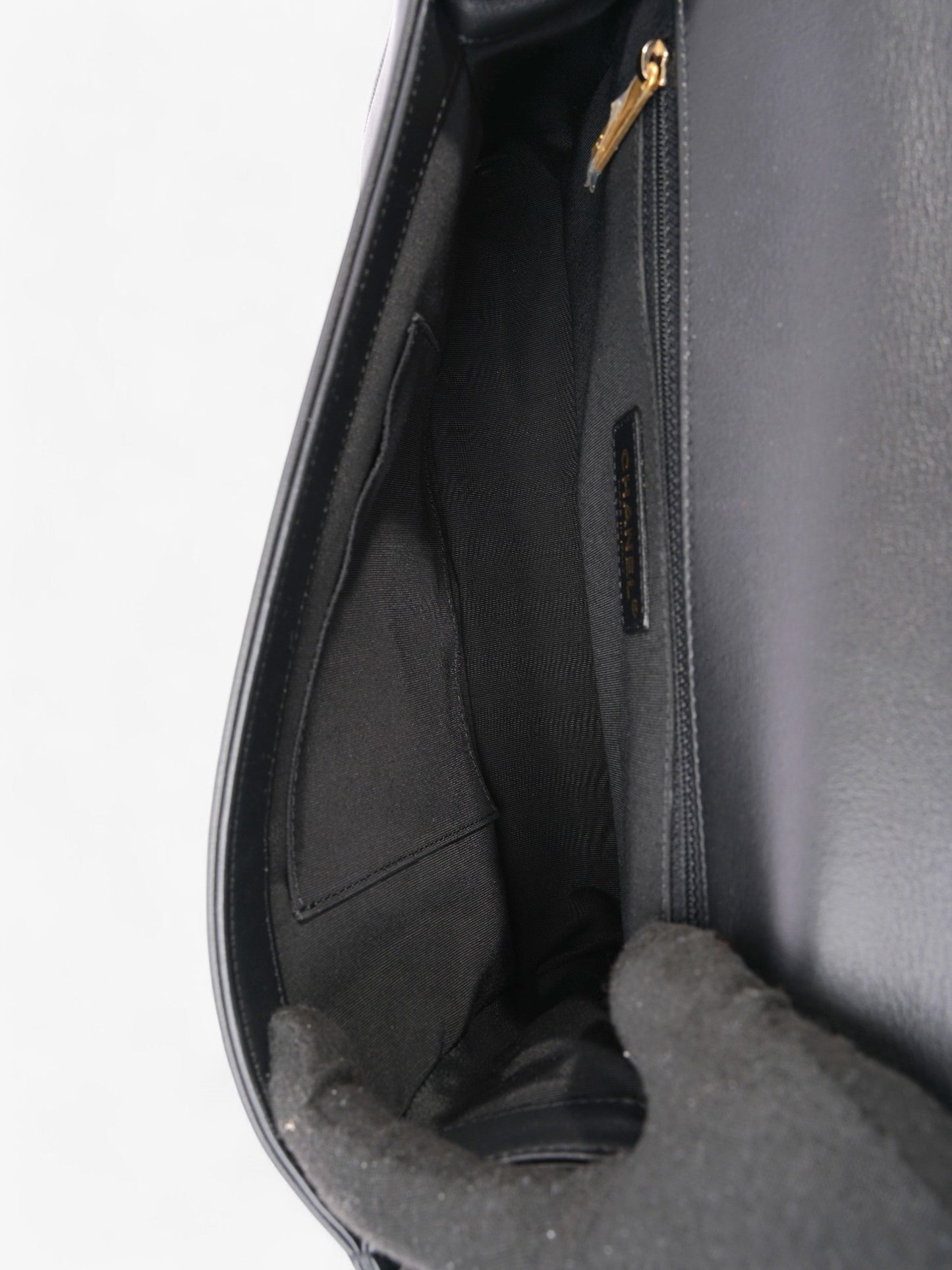 Chanel Boy Bag Black Lambskin Leather New Medium