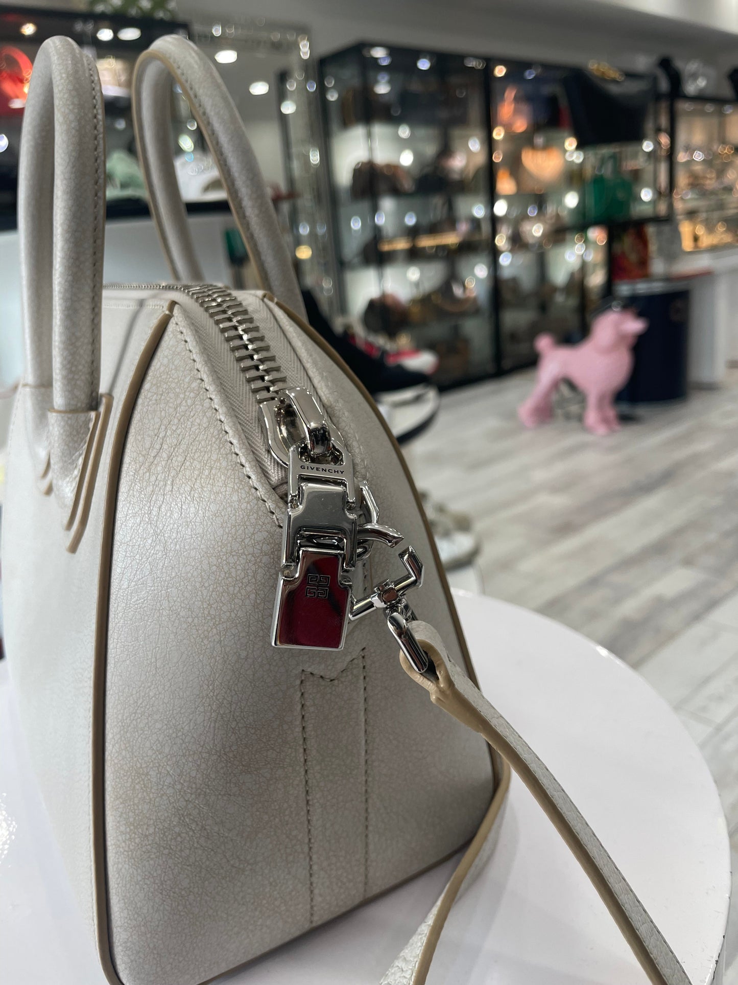 GIVENCHY AGED LEATHER MINI ANTIGONA TOP-HANDLE BAG