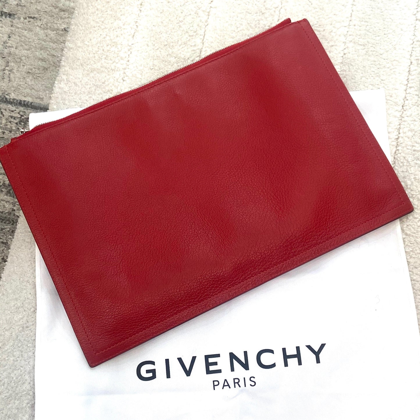 GIVENCHY ANTIGONA LARGE LEATHER CLUTCH BAG
