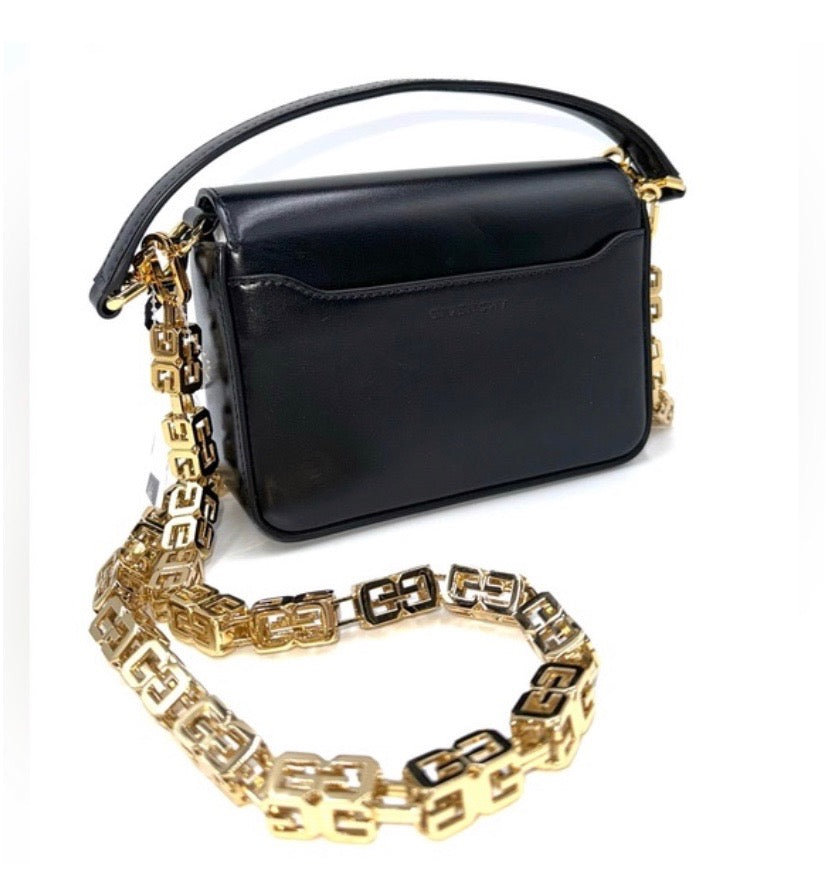 GIVENCHY BOX CALFSKIN SMALL 4G CUBE CHAIN CROSSBODY BAG