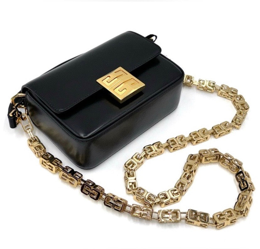 GIVENCHY BOX CALFSKIN SMALL 4G CUBE CHAIN CROSSBODY BAG
